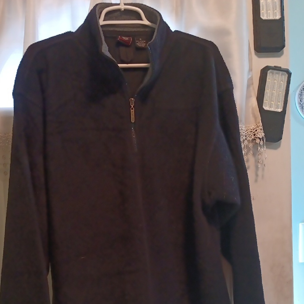 2/$20 Men's Black Quarter-Zip Fleece Sweater